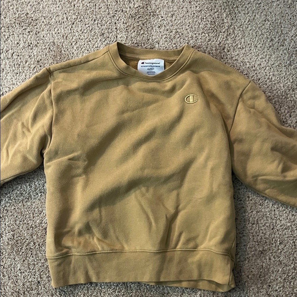 Champion Men's Camel Crewneck Sweater